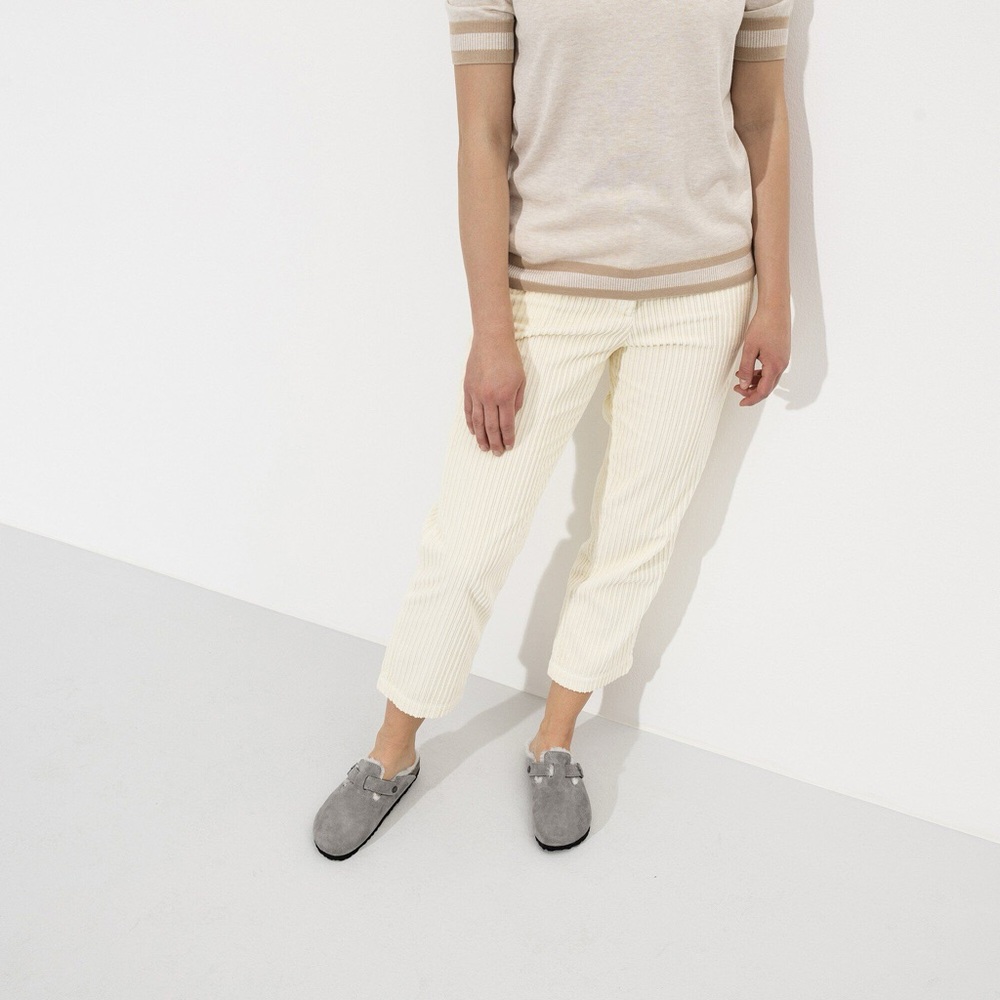 Birkenstock‎ Boston Shearling Suede- Stone Coin- NWT - Picture 2 of 8